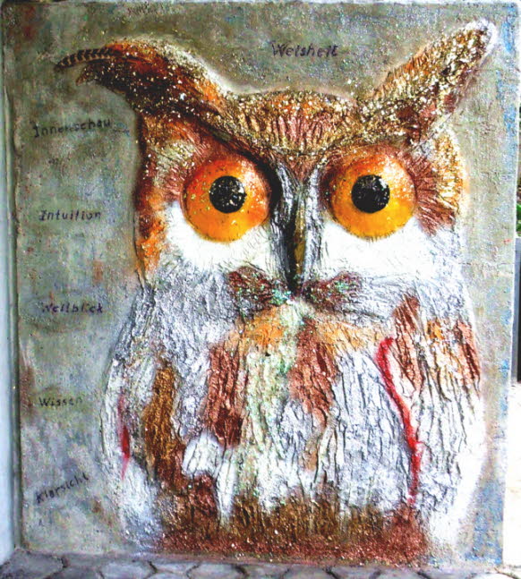 Wandrelief 'Krafttier Eule' (Spiritueller Wegbegleiter)